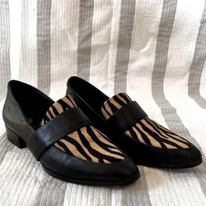Lord & Taylor Calf Hair Animal Print Valentina Loafers size 9 1/2